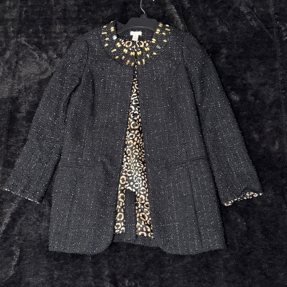 Chico’s Vintage Rhinestone Collar Coat - Picture 1 of 2